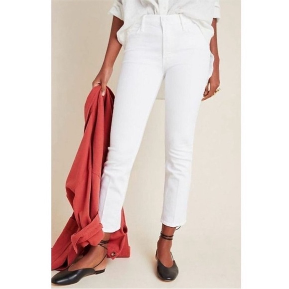 Mother White Mid Rise Dazzler Ankle Jeans in Fairest of them all 30 - Picture 2 of 12